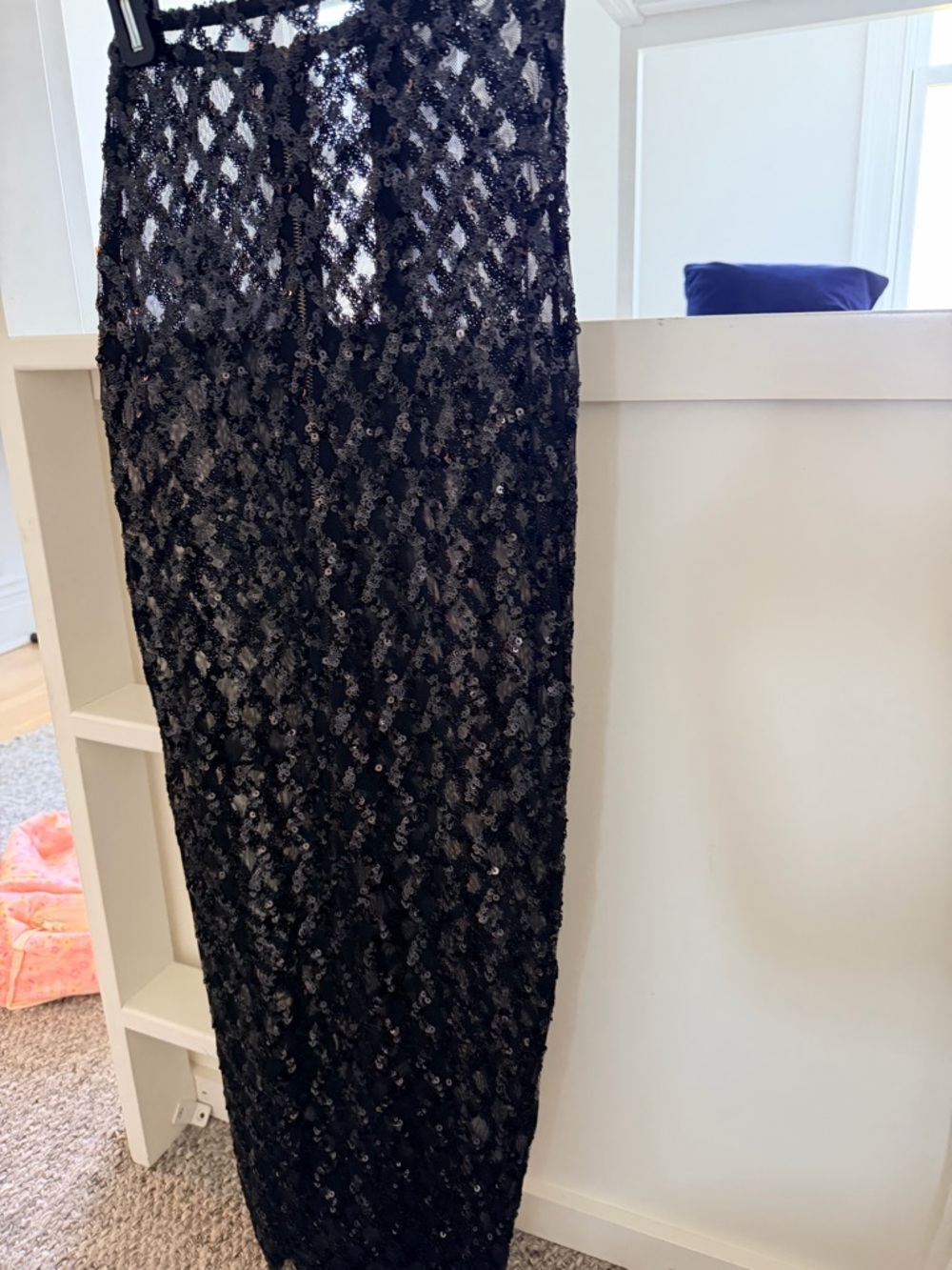 nununu Black Sequin Midi Skirt